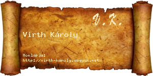 Virth Károly névjegykártya