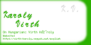 karoly virth business card